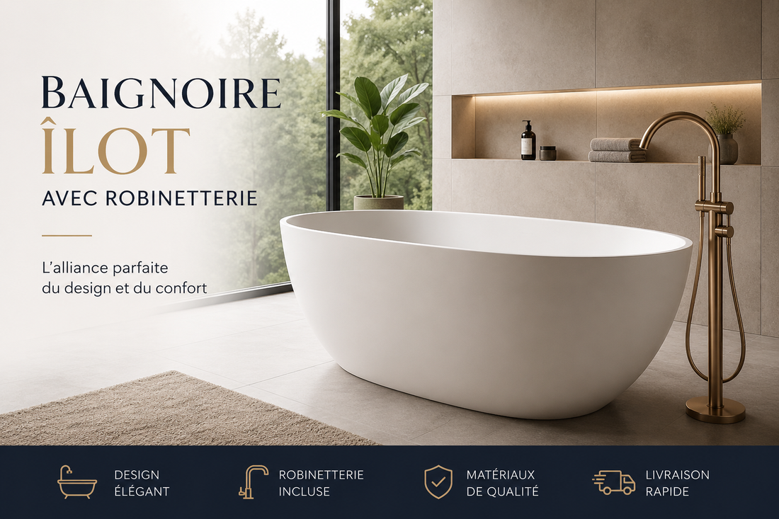 Baignoire Îlot avec Robinetterie