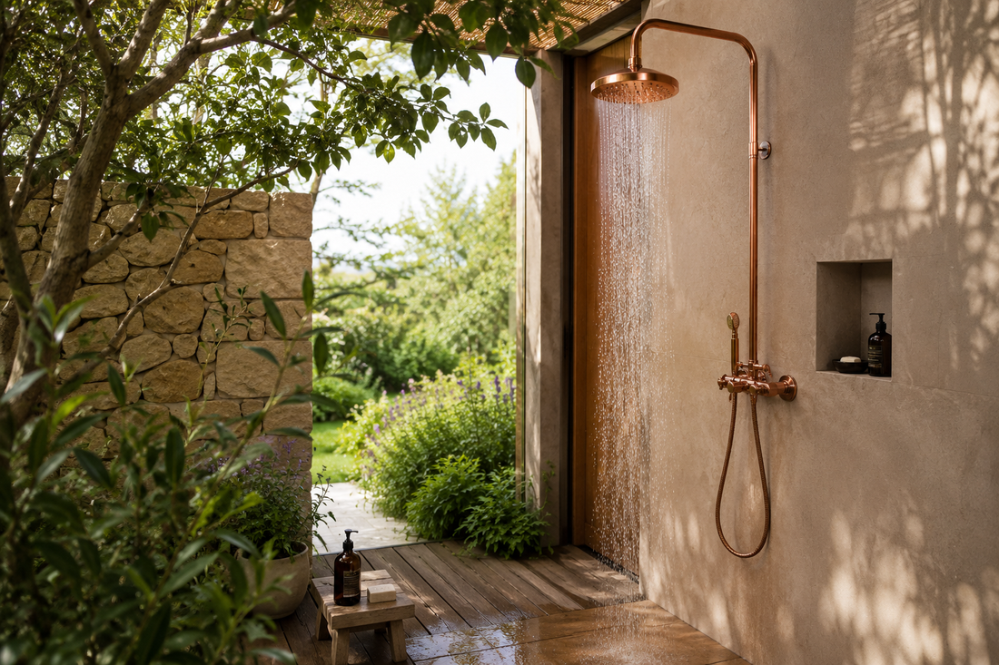 Douche extérieur cuivre