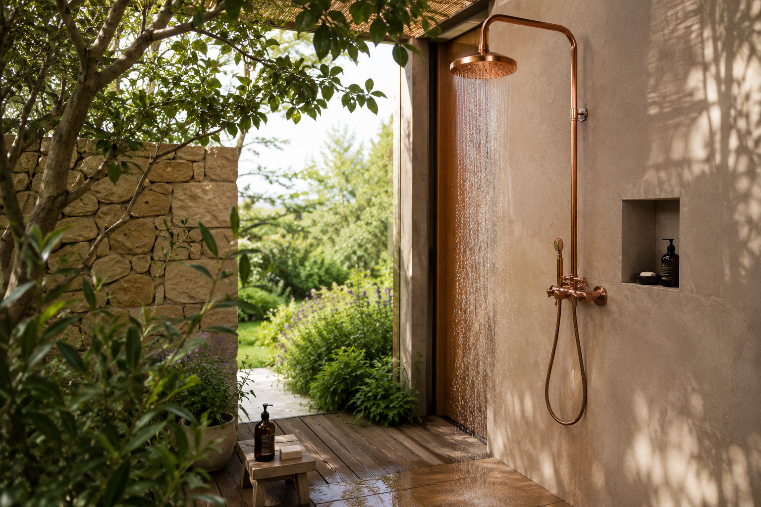 Douche extérieur cuivre