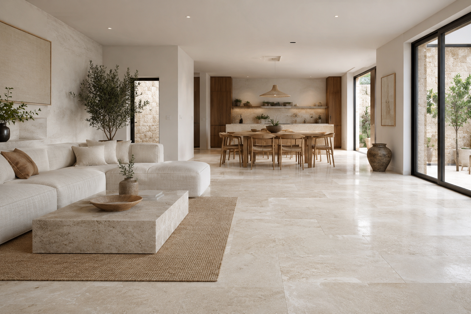 Travertin blanc intérieur