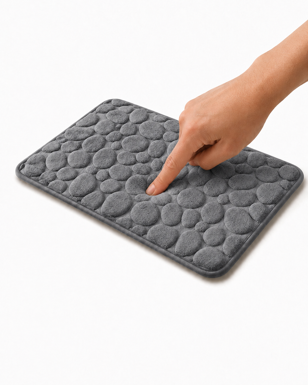 Tapis de bain galet gris