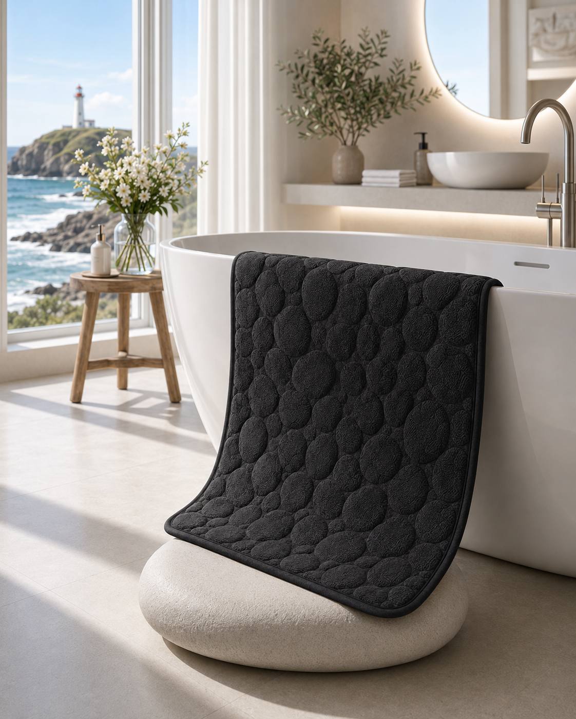 Tapis de bain terracotta